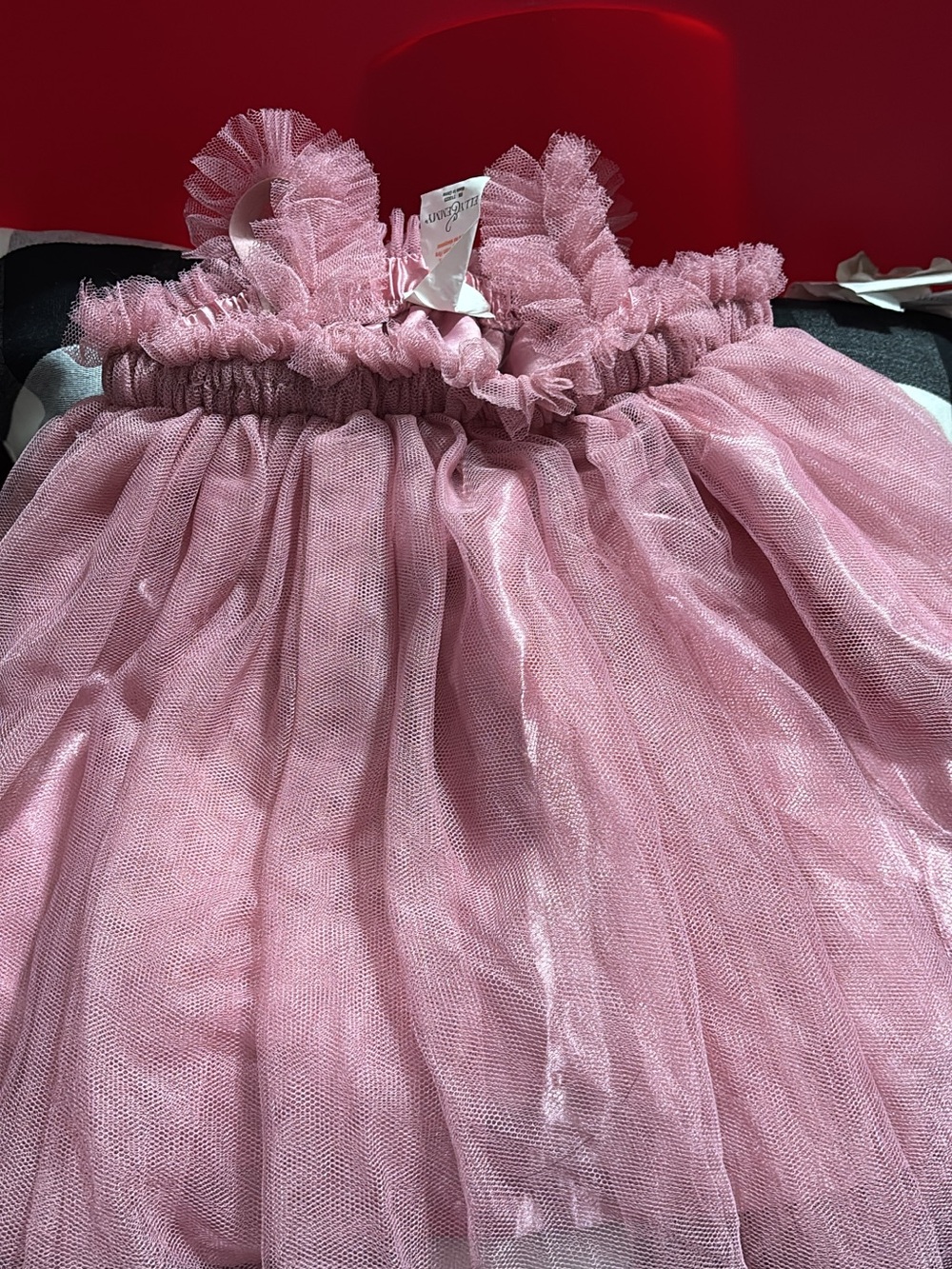 Girls Pink Tulle Party Dress